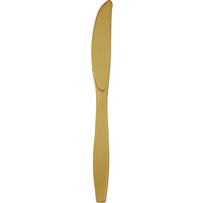 288 pc Bulk Glittering Gold Plastic Knives