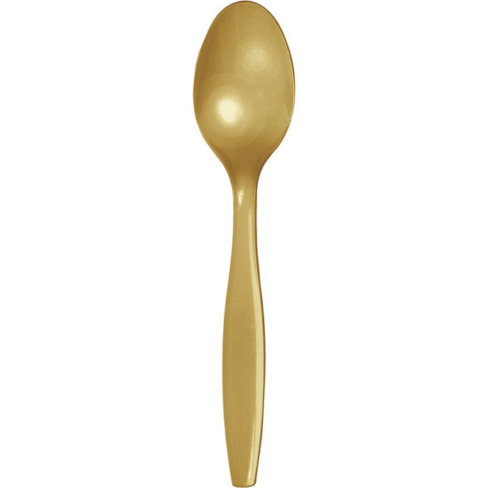 288 pc Bulk Glittering Gold Plastic Spoons