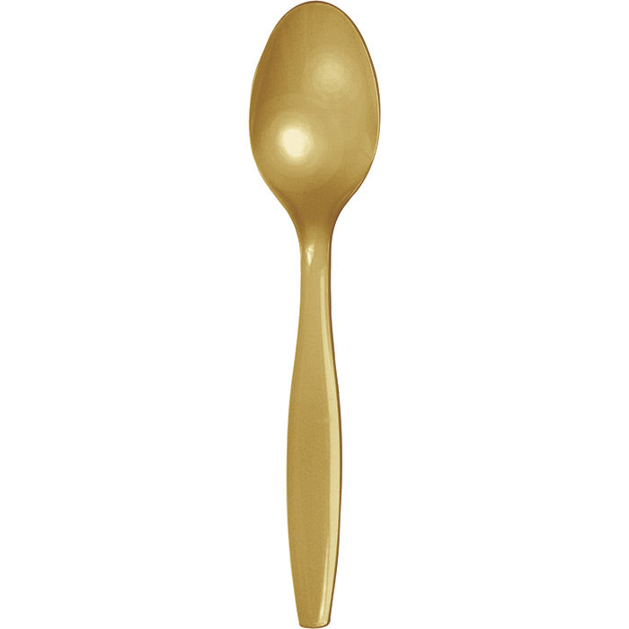 600 pc Bulk Glittering Gold Plastic Spoons