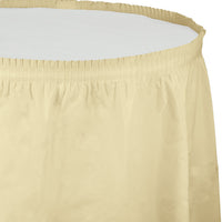 6 pc Bulk Ivory Plastic Tableskirt 29 inch x 14 ft