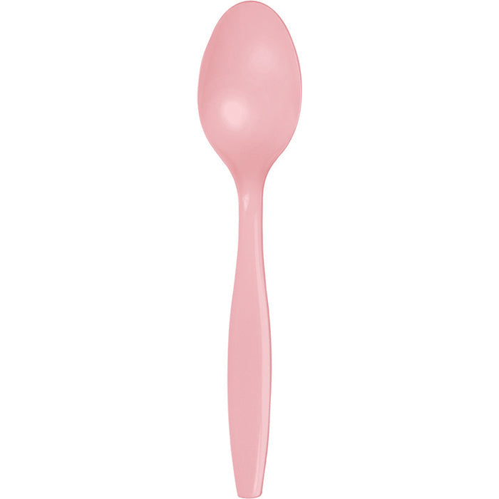 288 pc Bulk Classic Pink Plastic Spoons