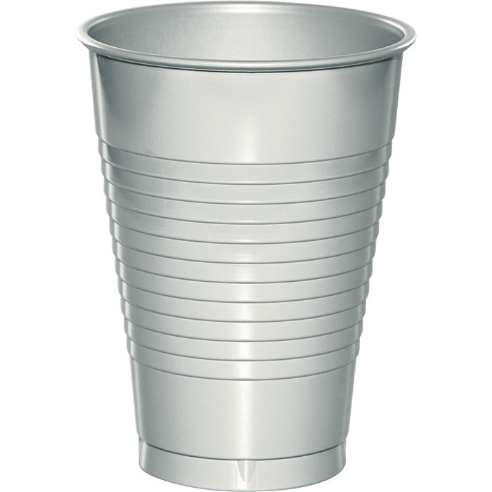 240 pc Bulk Shimmering Silver 12 oz Plastic Cups