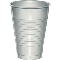 240 pc Bulk Shimmering Silver 12 oz Plastic Cups