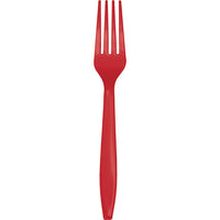 288 pc Bulk Classic Red Plastic Forks