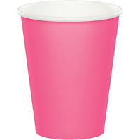 96 pc Bulk Candy Pink Value Friendly 9 oz Hot & Cold Cups
