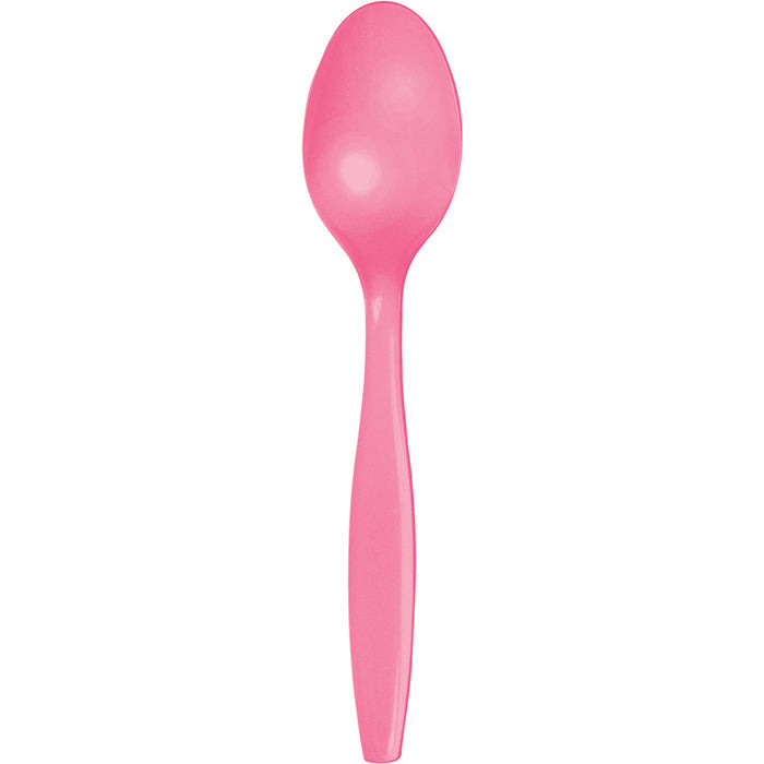 288 pc Bulk Candy Pink Plastic Spoons