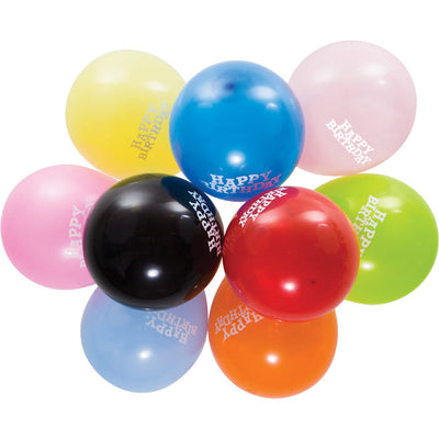 180 pc Bulk Assorted Happy Birthday Balloons