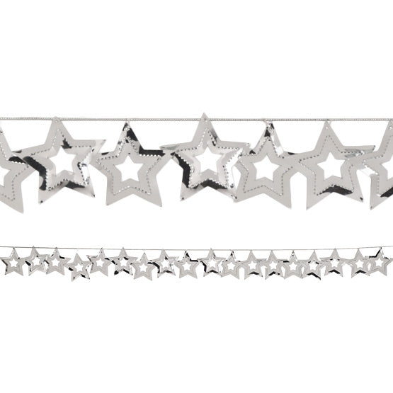 12 pc Bulk Silver Stars Garland