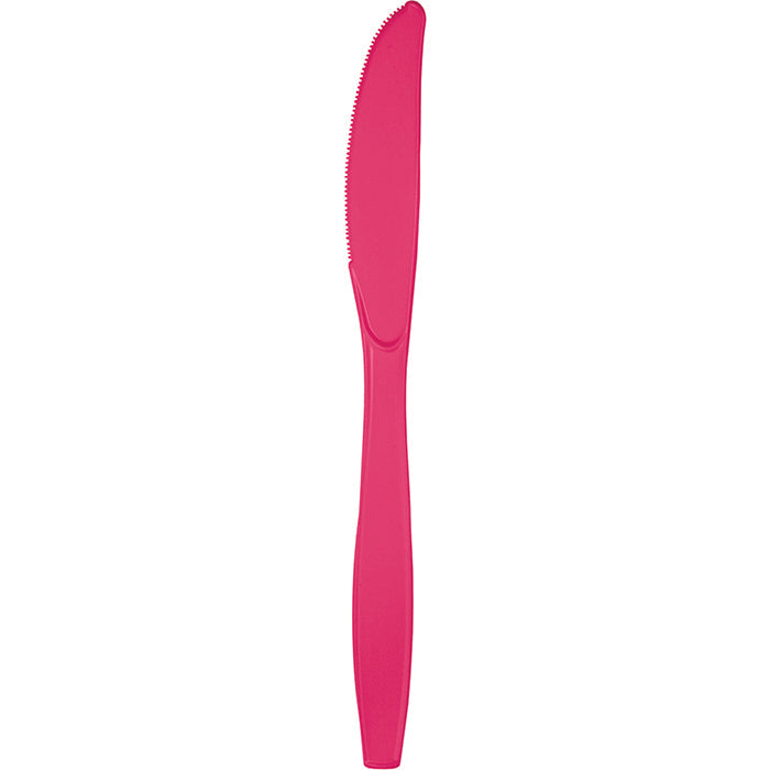 288 pc Bulk Hot Magenta Plastic Knives