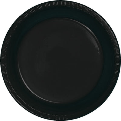 240 pc Bulk Black Velvet 6.75 inch Plastic Dessert Plates