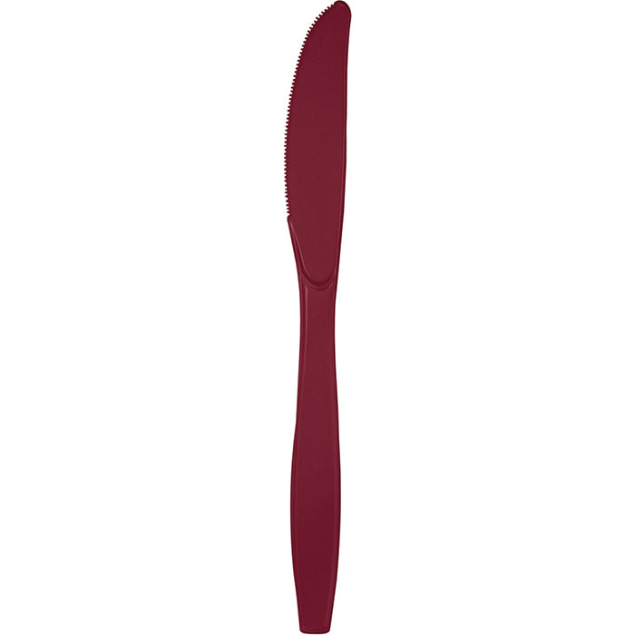 288 pc Bulk Burgundy Plastic Knives