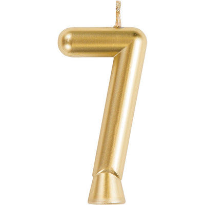 12 pc Bulk Gold Number 7 Candles