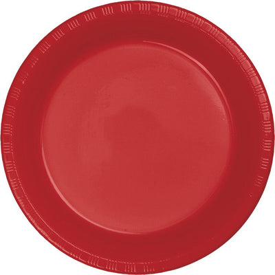 240 pc Bulk Classic Red Plastic Banquet Plates 10.25 inch