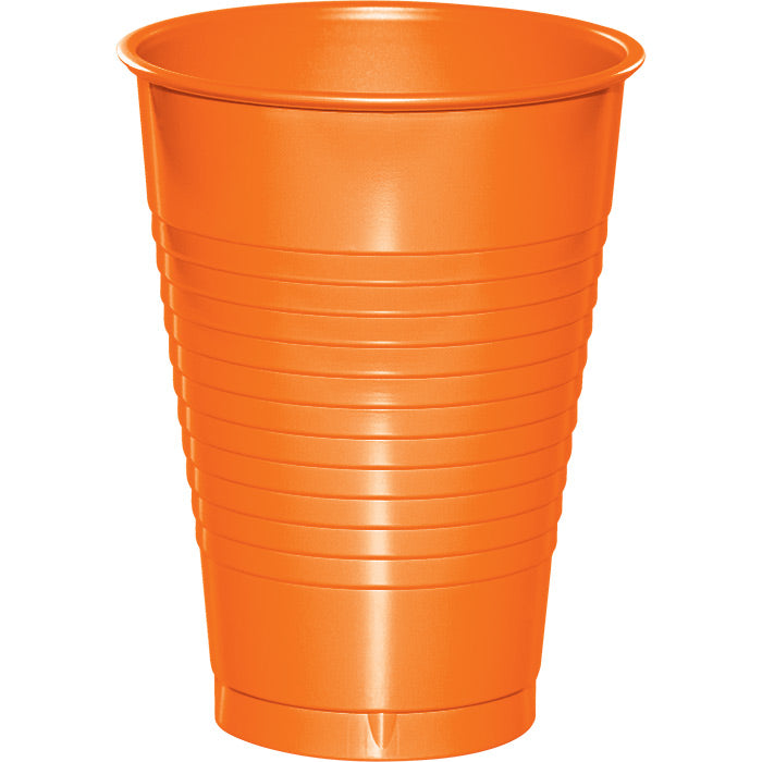 240 pc Bulk Sunkissed Orange 12 oz Plastic Cups