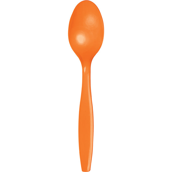 288 pc Bulk Sunkissed Orange Plastic Spoons