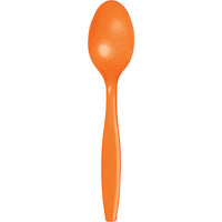 600 pc Bulk Sunkissed Orange Plastic Spoons