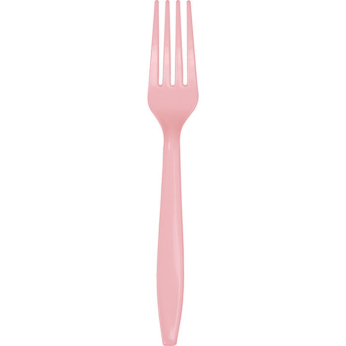 288 pc Bulk Classic Pink Plastic Forks