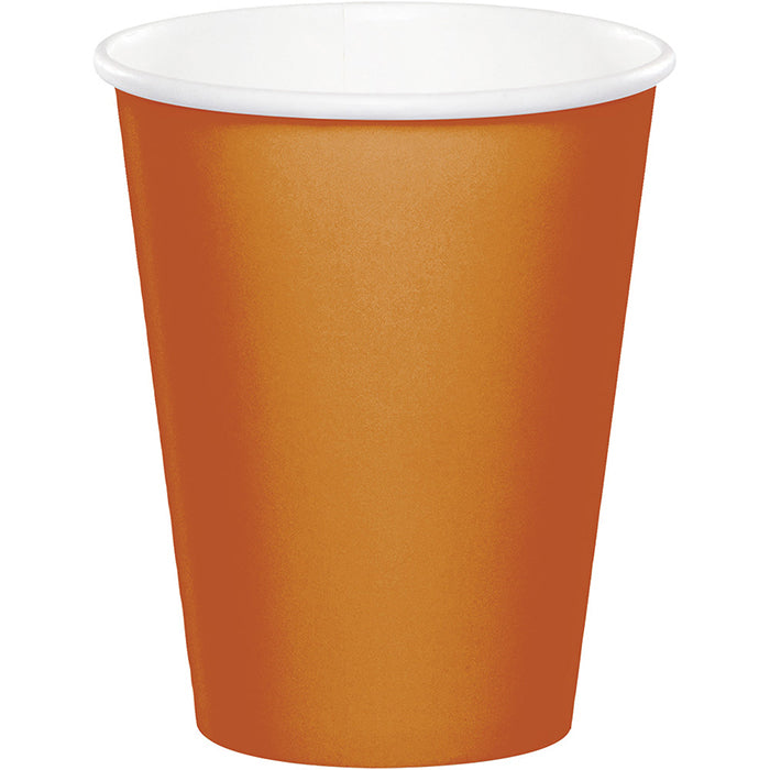 240 pc Bulk Pumpkin Spice Orange 9 oz Hot & Cold Cups