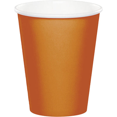 240 pc Bulk Pumpkin Spice Orange 9 oz Hot & Cold Cups