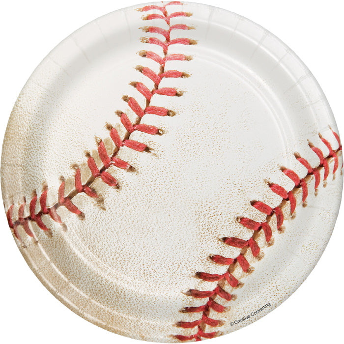 96 pc Bulk Baseball Dessert Plates