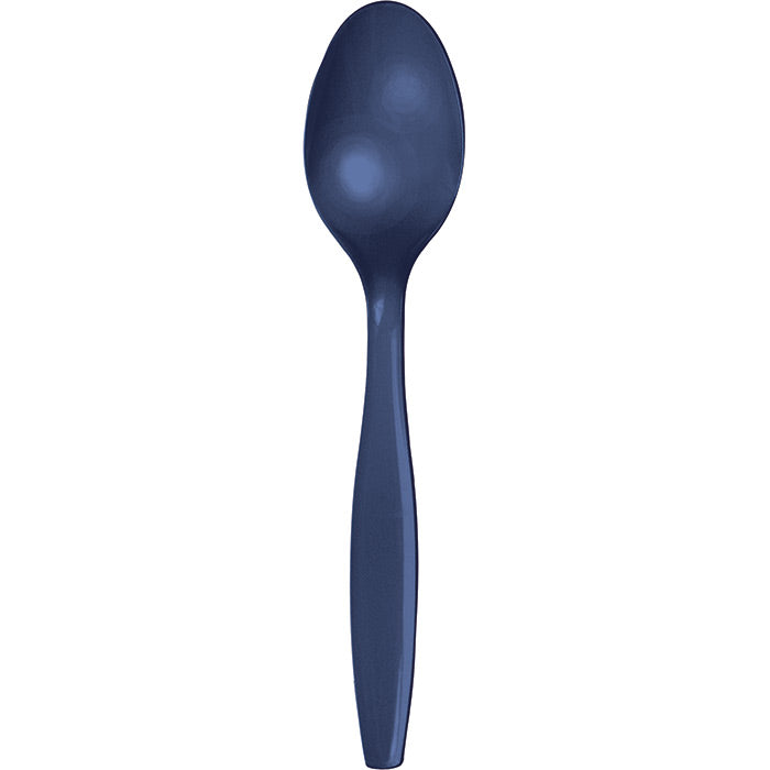 600 pc Bulk Navy Plastic Spoons