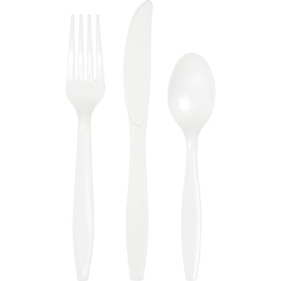 288 pc Bulk White Assorted Plastic Cutlery