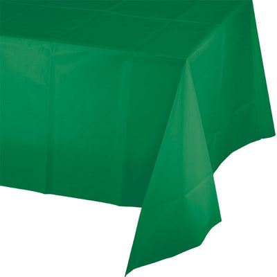12 pc Bulk Emerald Green Plastic Table Covers 54 inch x 108 inch