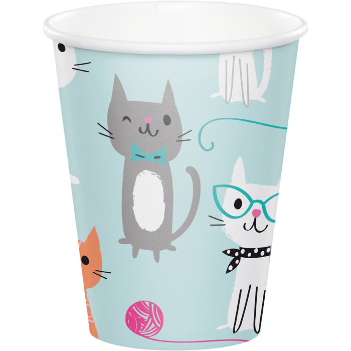 96 pc Bulk Purr-fect Cat Party 9 oz Cups