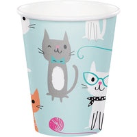 96 pc Bulk Purr-fect Cat Party 9 oz Cups