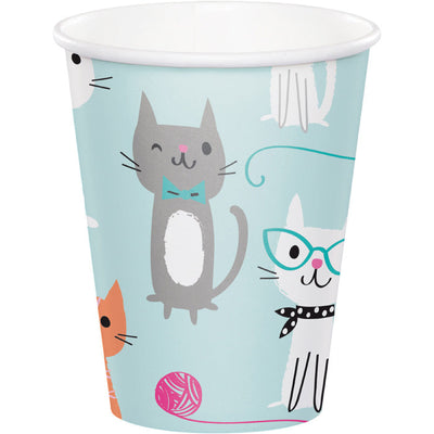 96 pc Bulk Purr-fect Cat Party 9 oz Cups