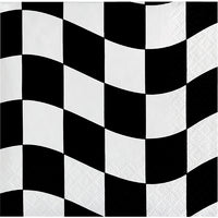 216 pc Bulk Black and White Check Beverage Napkins
