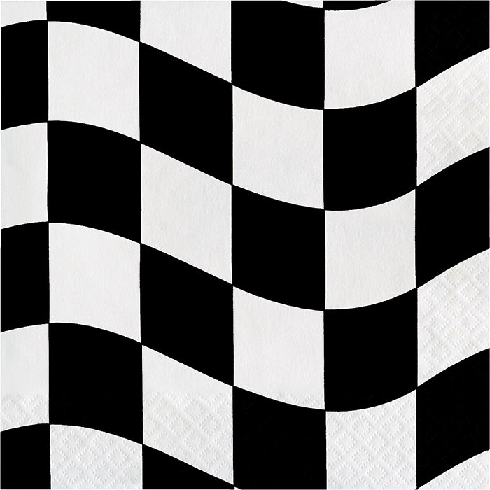 216 pc Bulk Black and White Check Luncheon Napkins