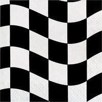 216 pc Bulk Black and White Check Luncheon Napkins