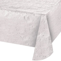 12 pc Bulk Opalescent White Metallic Table Covers