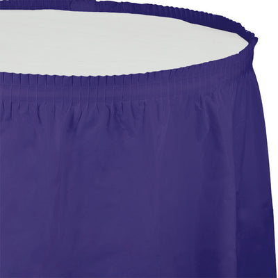 6 pc Bulk Purple Plastic Tableskirt 29 inch x 14 ft