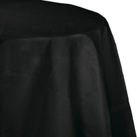 12 pc Bulk Black Velvet Round Paper Table Covers 82 inch 82 inch