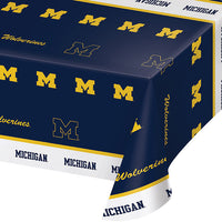 12 pc Bulk University of Michigan Plastic Table Covers