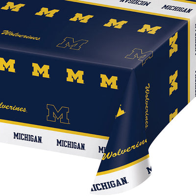 12 pc Bulk University of Michigan Plastic Table Covers