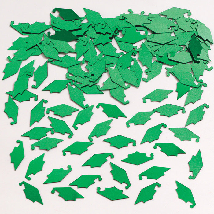 12 pc Bulk Green Mortarboard Graduation Confetti