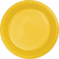 240 pc Bulk School Bus Yellow 6.75 inch Plastic Dessert Plates