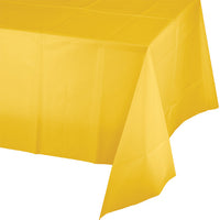 12 pc Bulk School Bus Yellow Plastic Table Covers 54 inch x 108 inch