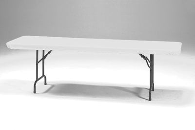 12 pc Bulk White Stay Put 30" x 96" Table Covers