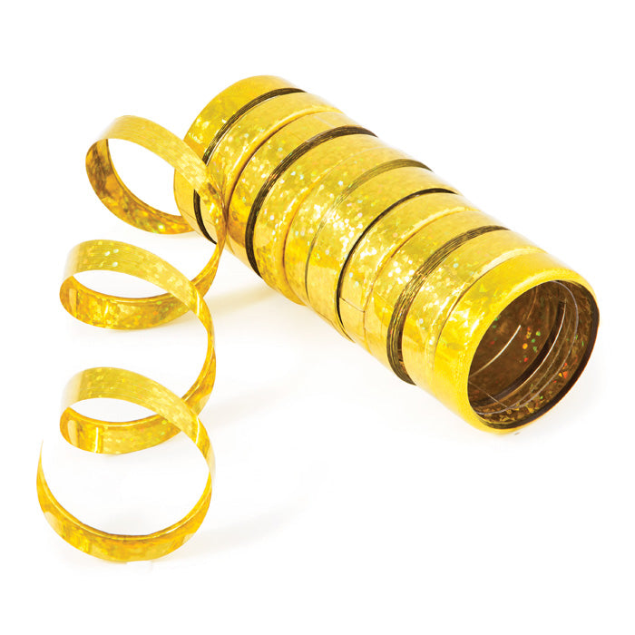 6 pc Bulk Gold Holographic Serpentine Streamers