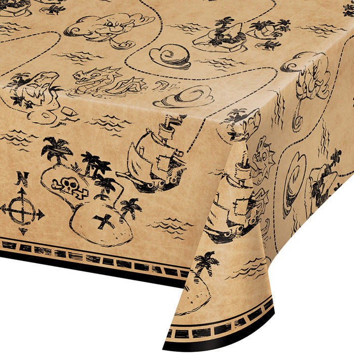 6 pc Bulk Treasure Island Pirate Plastic Table Covers
