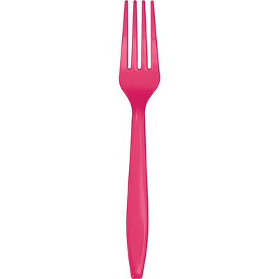 288 pc Bulk Hot Magenta Plastic Forks