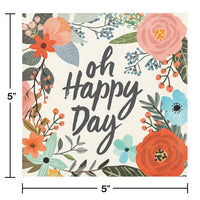 288ct Bulk Brush Strokes Oh Happy Day Beverage Napkins