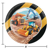 96ct Bulk Big Dig Construction Dinner Plates
