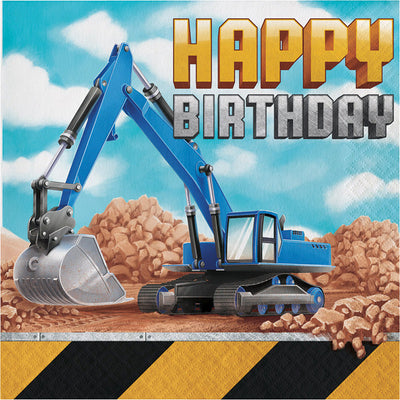 192 pc Bulk Big Dig Construction Happy Birthday Luncheon Napkins