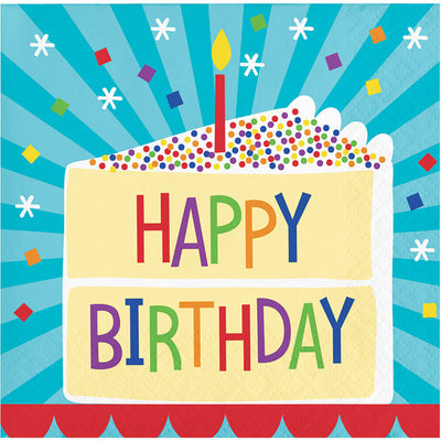 192 pc Bulk Cake Birthday Paper Beverage Napkins