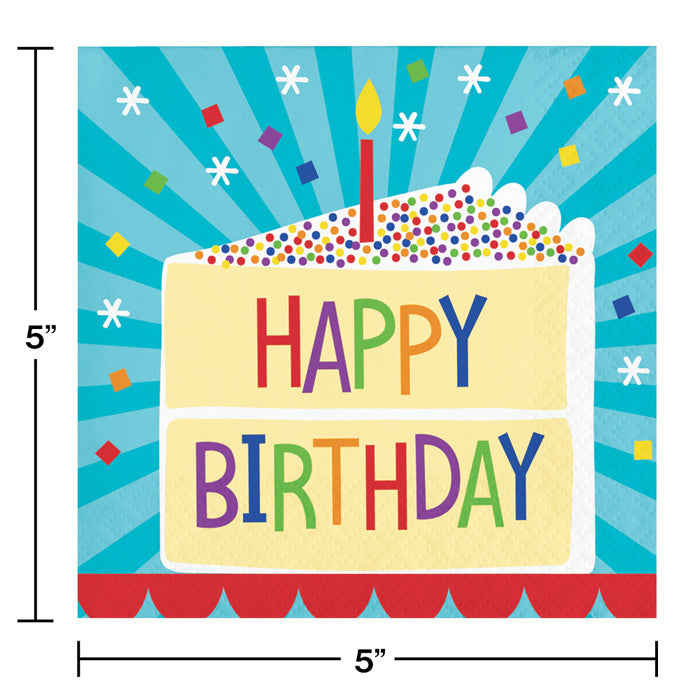 Cake Birthday Paper Beverage Napkins (Case of 192) by Creative Converting